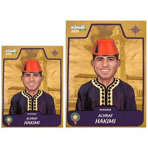 اسباب بازی زینتی کیمدی مدل اشرف حکیمی رویال به همراه برچسب